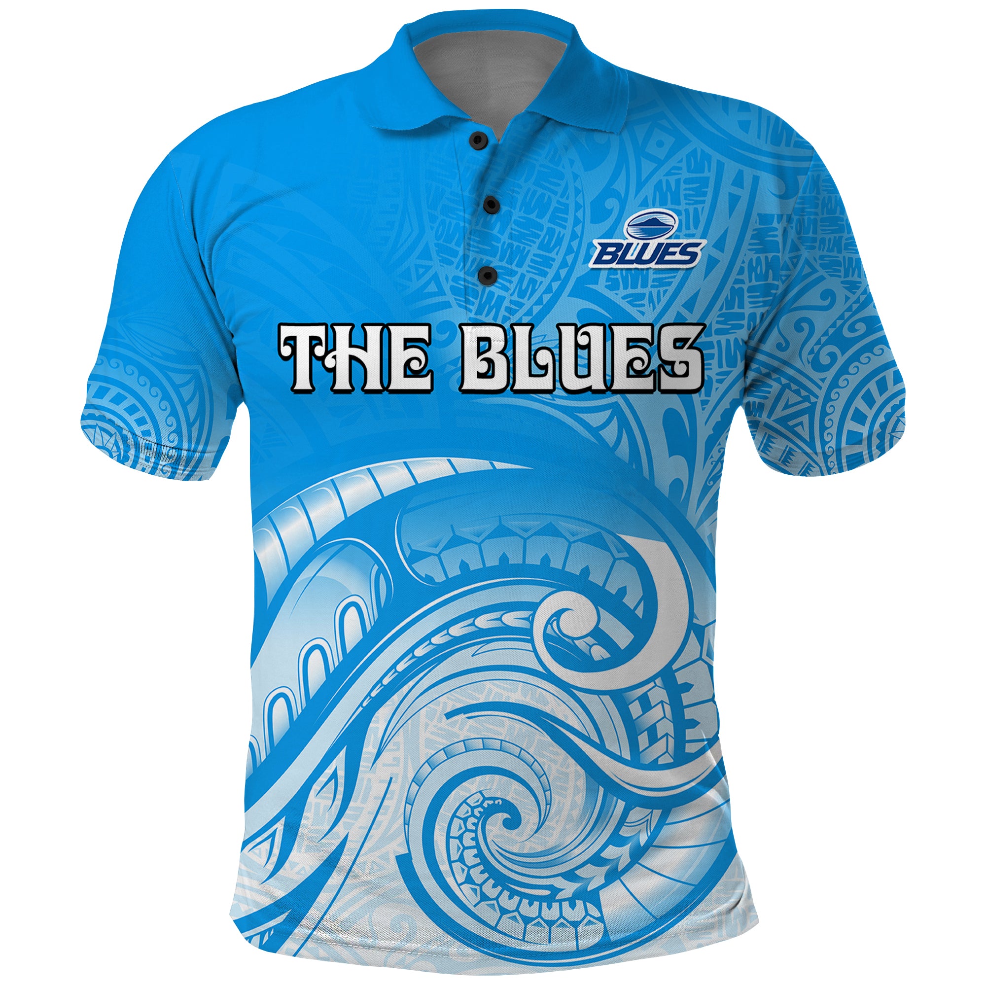 Super Blues Rugby Union Auckland Polo Shirt New Zealand Koru Maori LT9 - Vibe Hoodie Shop