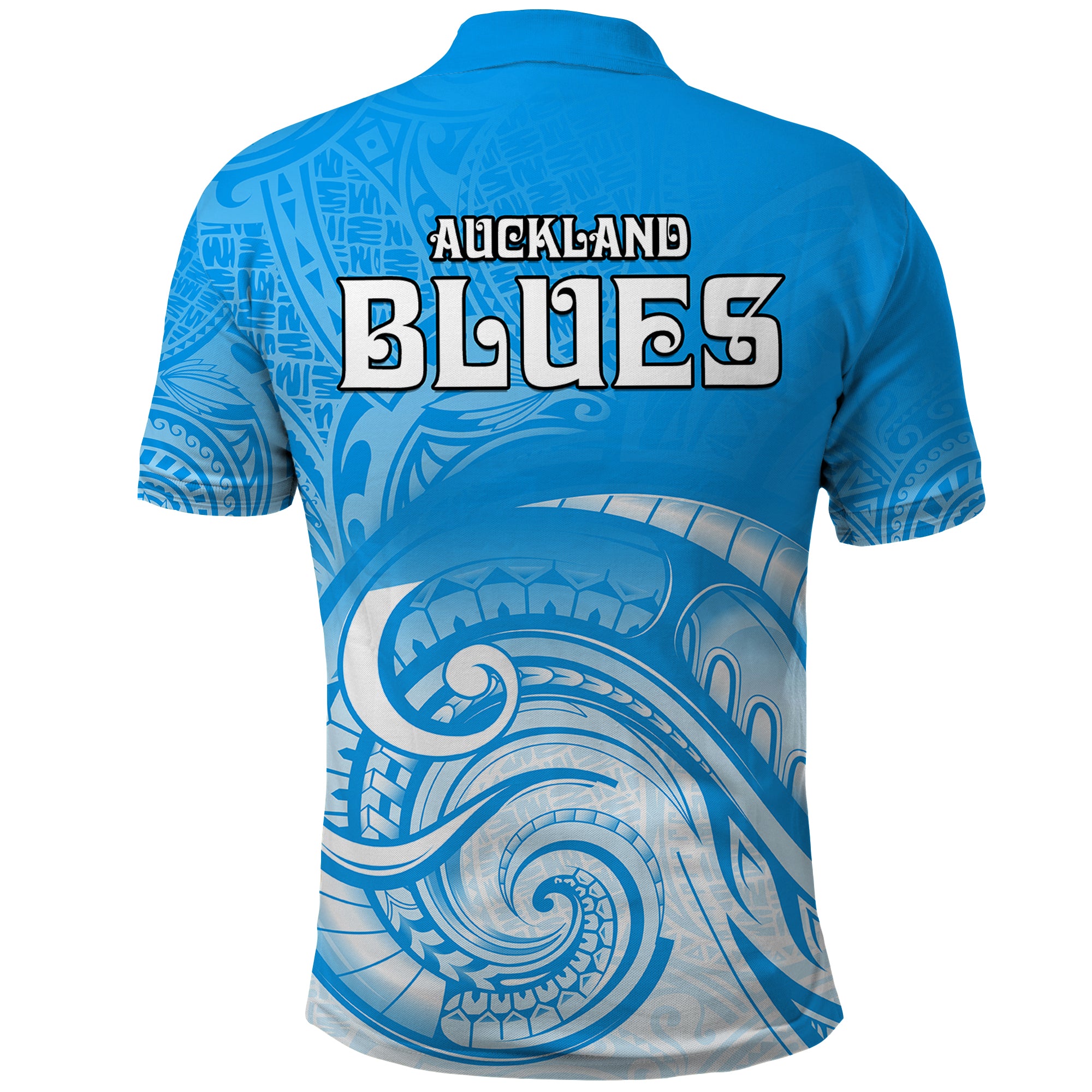 Super Blues Rugby Union Auckland Polo Shirt New Zealand Koru Maori LT9 - Vibe Hoodie Shop