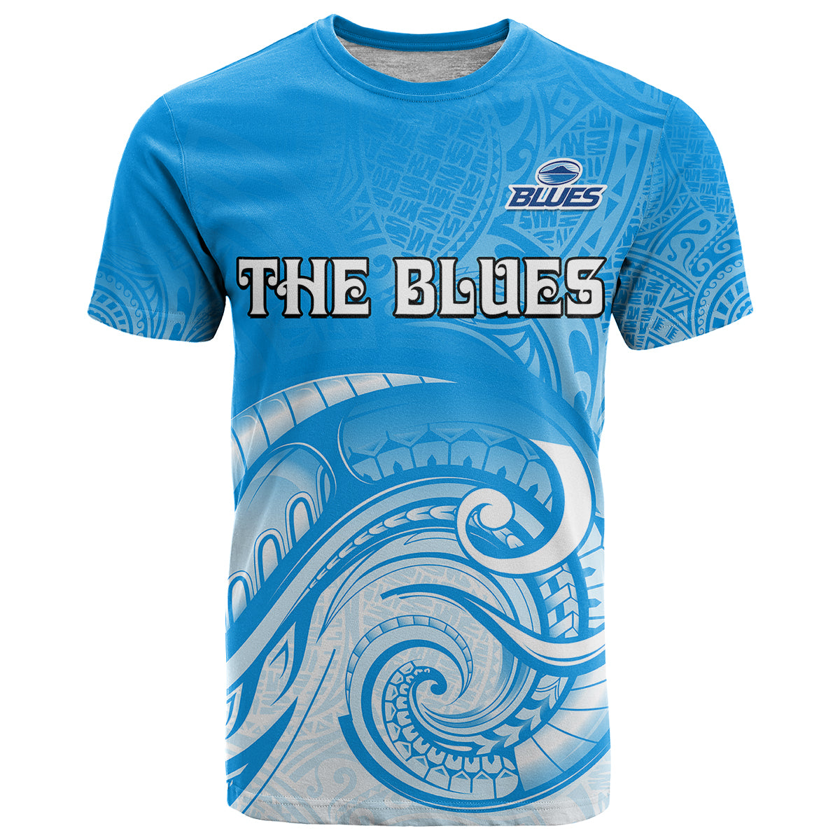 Super Blues Rugby Union Auckland T Shirt New Zealand Koru Maori LT9 - Vibe Hoodie Shop