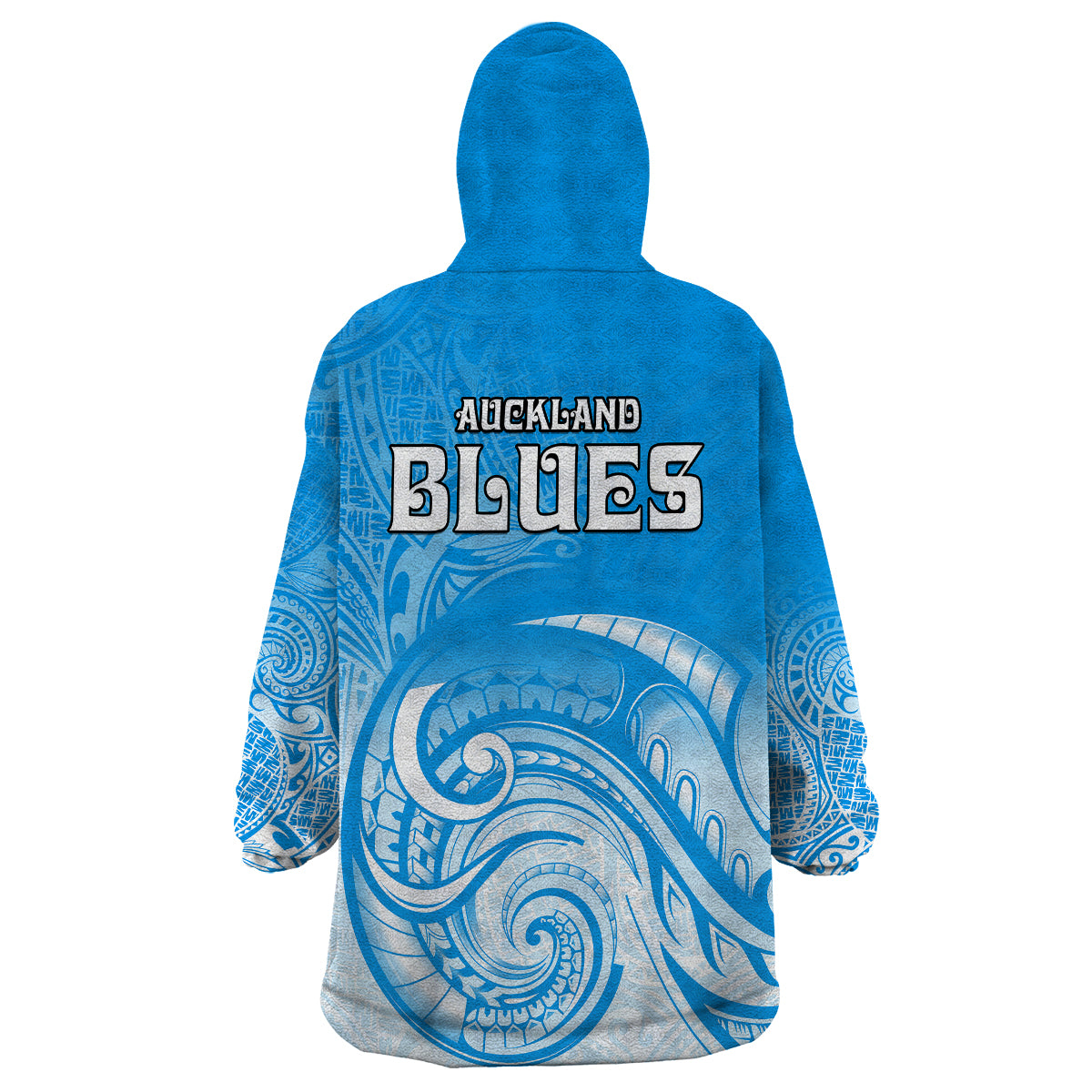 Super Blues Rugby Union Auckland Wearable Blanket Hoodie New Zealand Koru Maori - Vibe Hoodie Shop