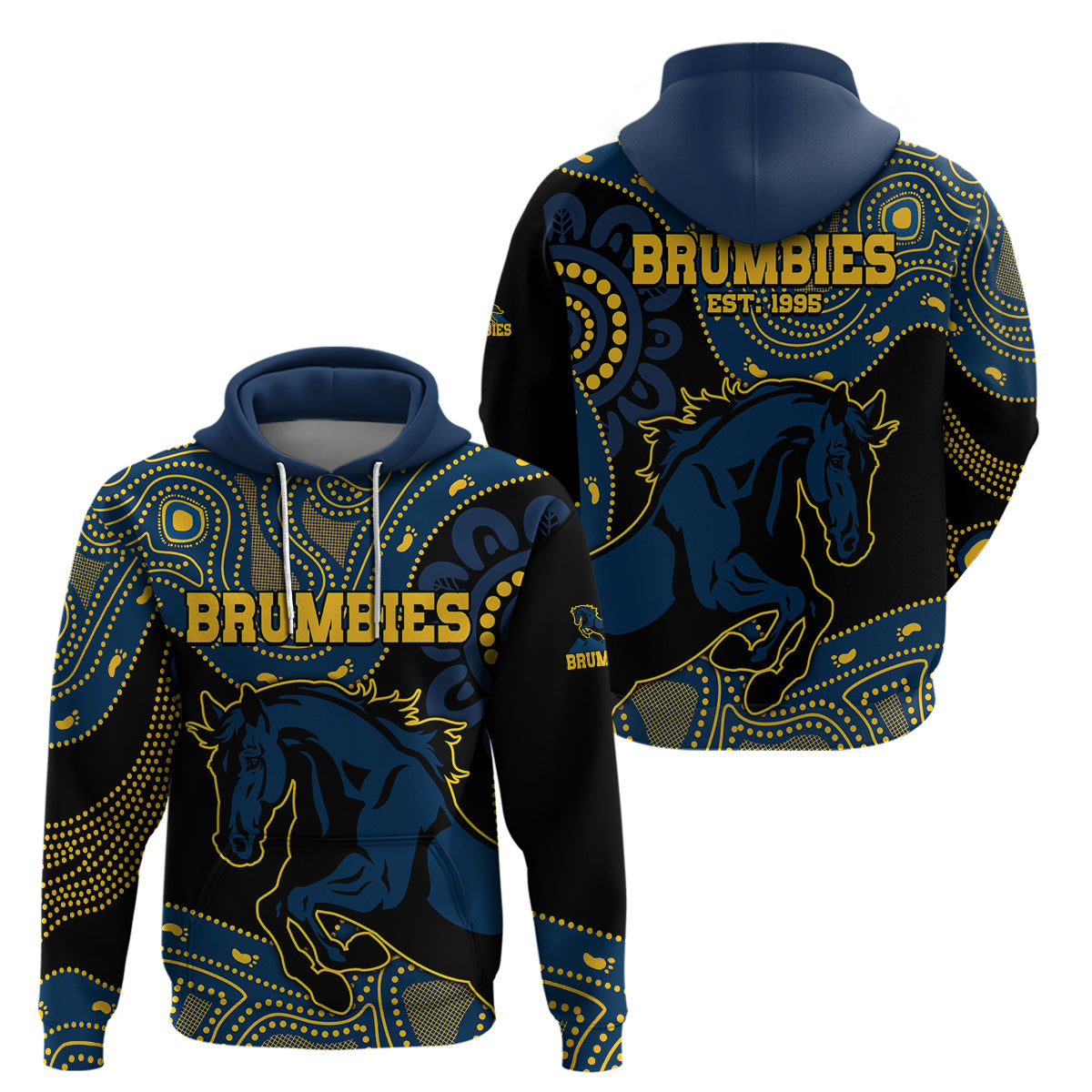 Brumbies Rugby Union Hoodie Australia indigenous Aboriginal LT9 - Vibe Hoodie Shop