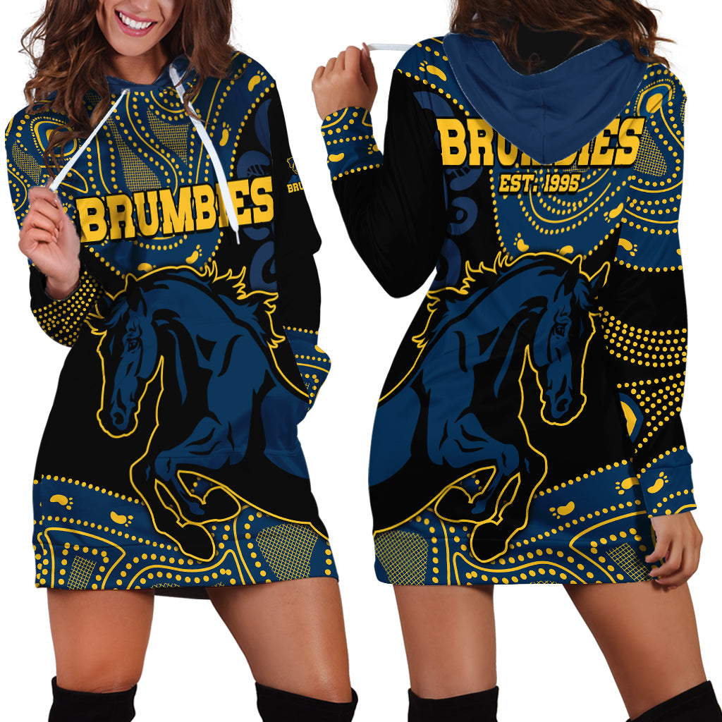 Brumbies Rugby Union Hoodie Dress Australia indigenous Aboriginal - Vibe Hoodie Shop