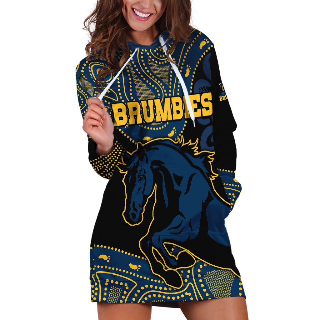 Brumbies Rugby Union Hoodie Dress Australia indigenous Aboriginal - Vibe Hoodie Shop