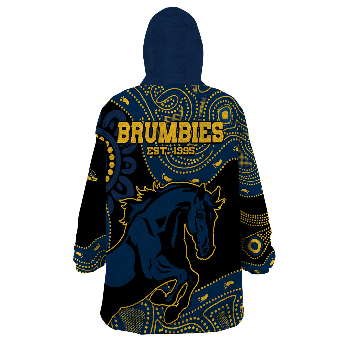 Brumbies Rugby Union Wearable Blanket Hoodie Australia indigenous Aboriginal - Vibe Hoodie Shop