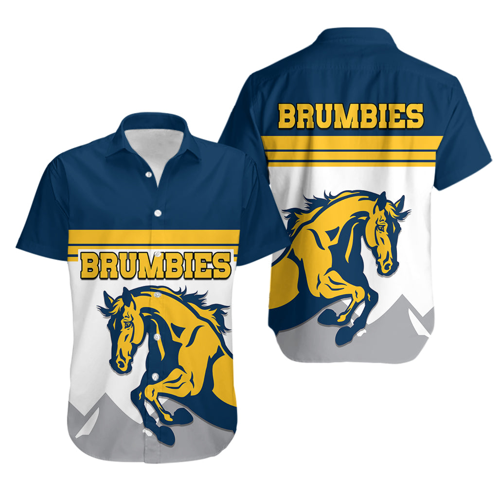 Brumbies Rugby Union Hawaiian Shirt Australia Silhouettes Of Horses - Vibe Hoodie Shop