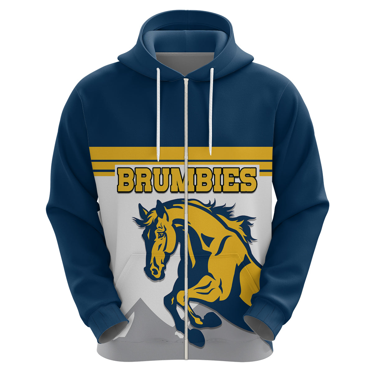 Brumbies Rugby Union Hoodie Australia Silhouettes Of Horses LT9 - Vibe Hoodie Shop