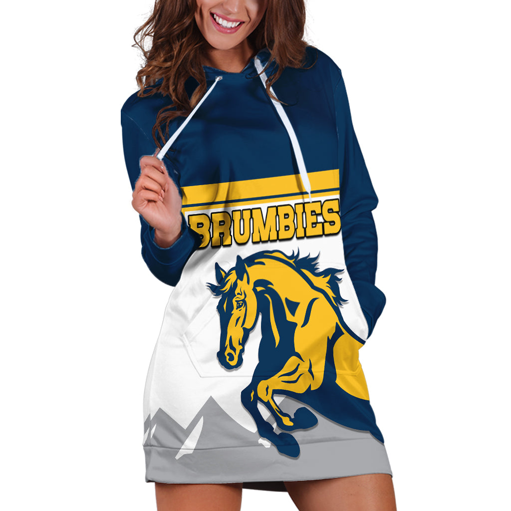 Brumbies Rugby Union Hoodie Dress Australia Silhouettes Of Horses - Vibe Hoodie Shop