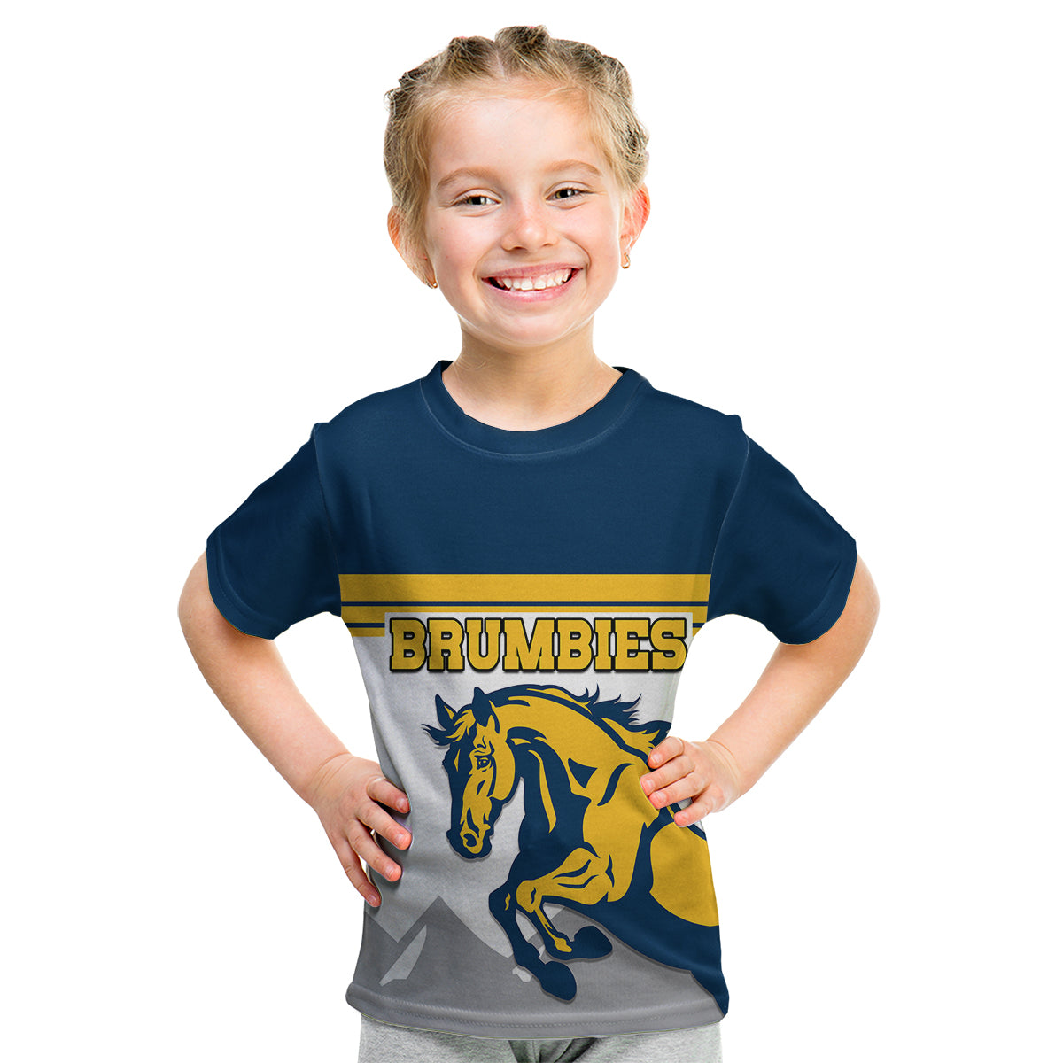 Brumbies Rugby Union Kid T Shirt Australia Silhouettes Of Horses - Vibe Hoodie Shop