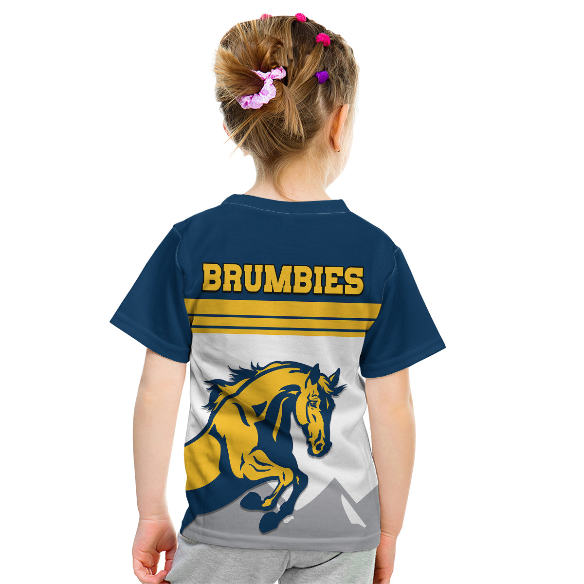 Brumbies Rugby Union Kid T Shirt Australia Silhouettes Of Horses - Vibe Hoodie Shop