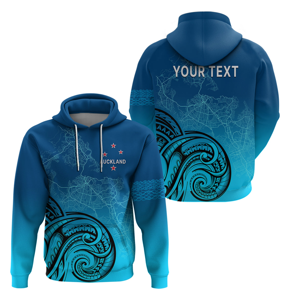 (Custom Personalised) Auckland New Zealand City Map Hoodie LT9 - Vibe Hoodie Shop