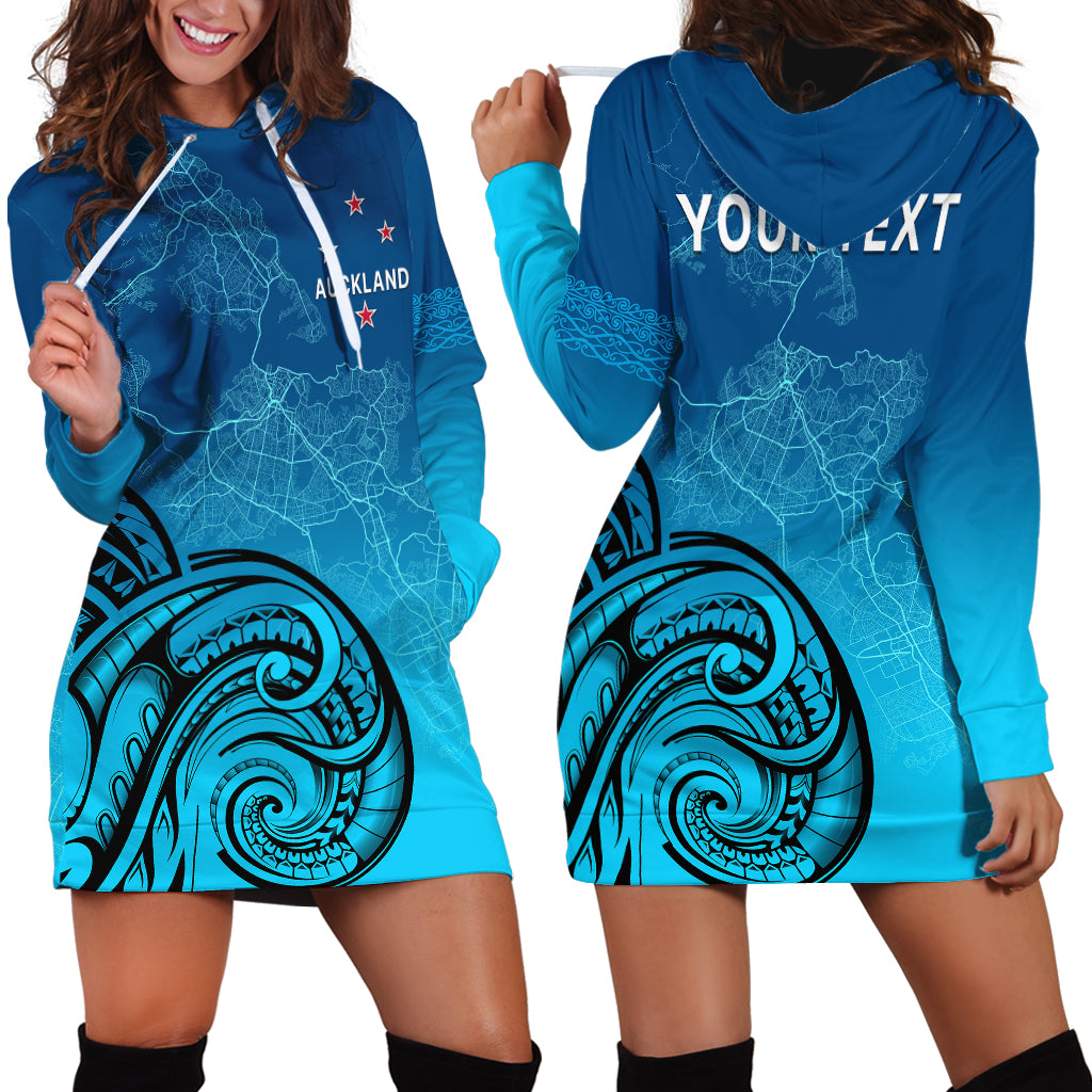 (Custom Personalised) Auckland New Zealand City Map Hoodie Dress - Vibe Hoodie Shop