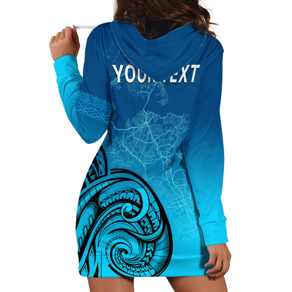 (Custom Personalised) Auckland New Zealand City Map Hoodie Dress - Vibe Hoodie Shop