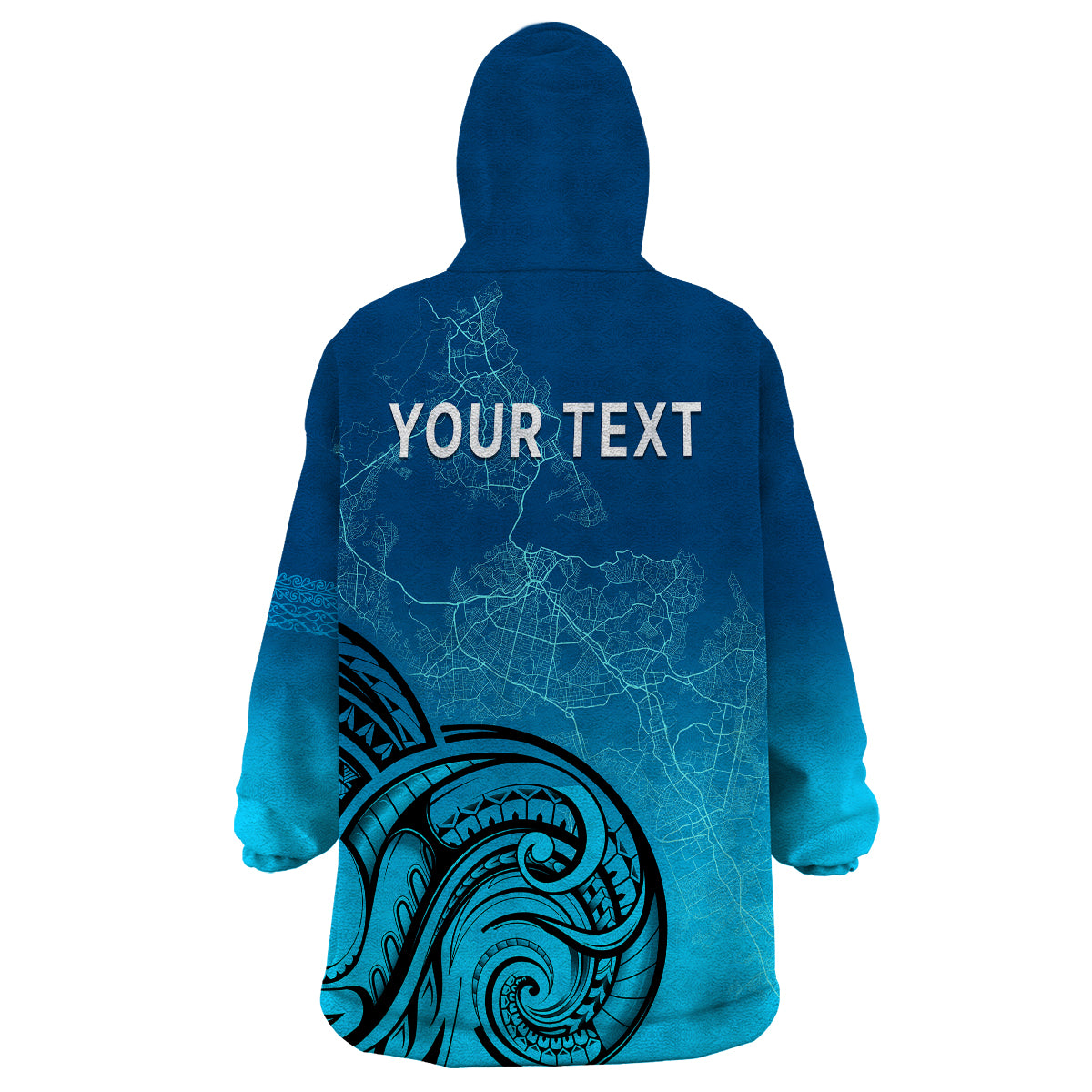 (Custom Personalised) Auckland New Zealand City Map Wearable Blanket Hoodie - Vibe Hoodie Shop