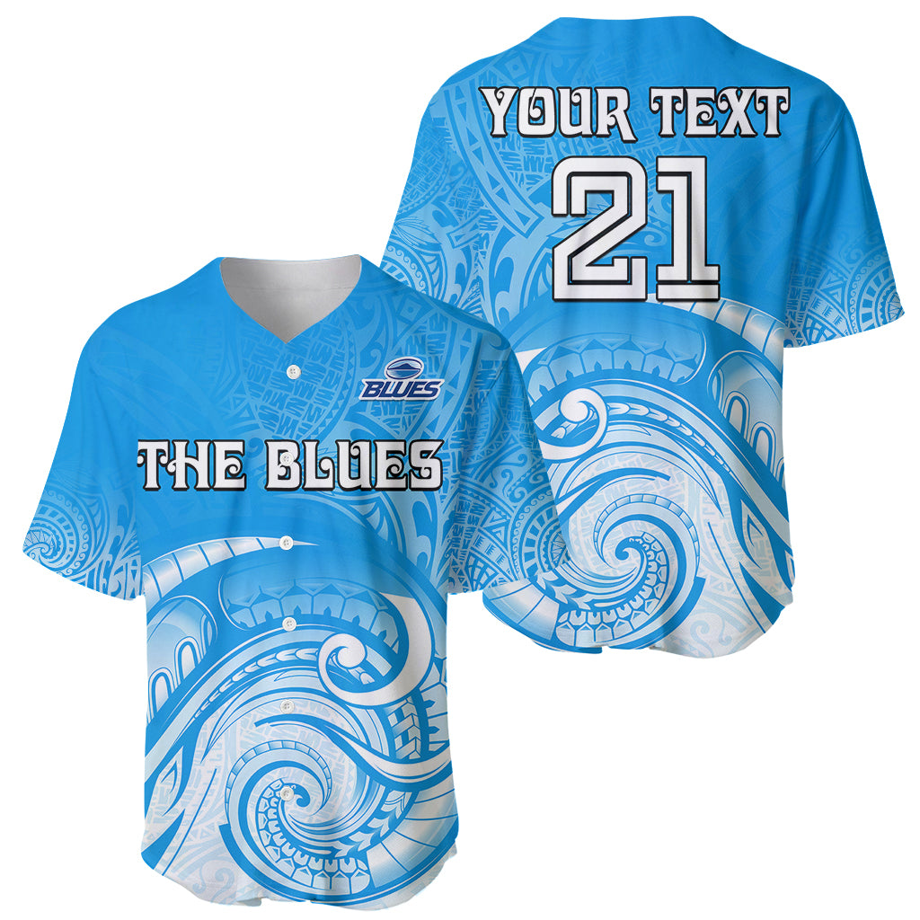 (Custom Text And Number) Super Blues Rugby Union Auckland Baseball Jersey New Zealand Koru Maori - Vibe Hoodie Shop