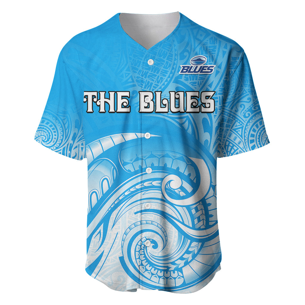 (Custom Text And Number) Super Blues Rugby Union Auckland Baseball Jersey New Zealand Koru Maori - Vibe Hoodie Shop