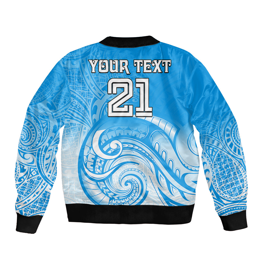 (Custom Text And Number) Super Blues Rugby Union Auckland Bomber Jacket New Zealand Koru Maori - Vibe Hoodie Shop