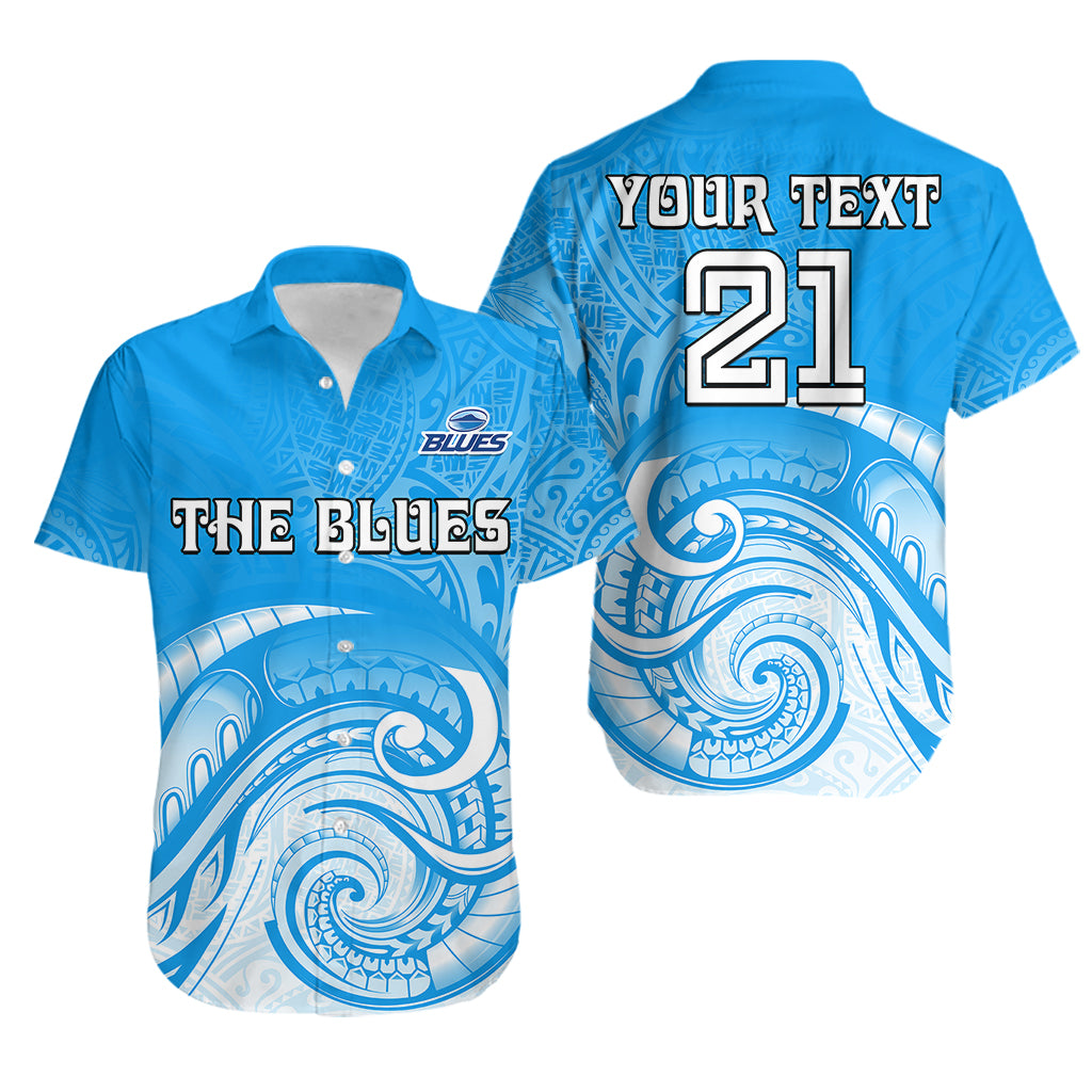 (Custom Text And Number) Super Blues Rugby Union Auckland Hawaiian Shirt New Zealand Koru Maori - Vibe Hoodie Shop