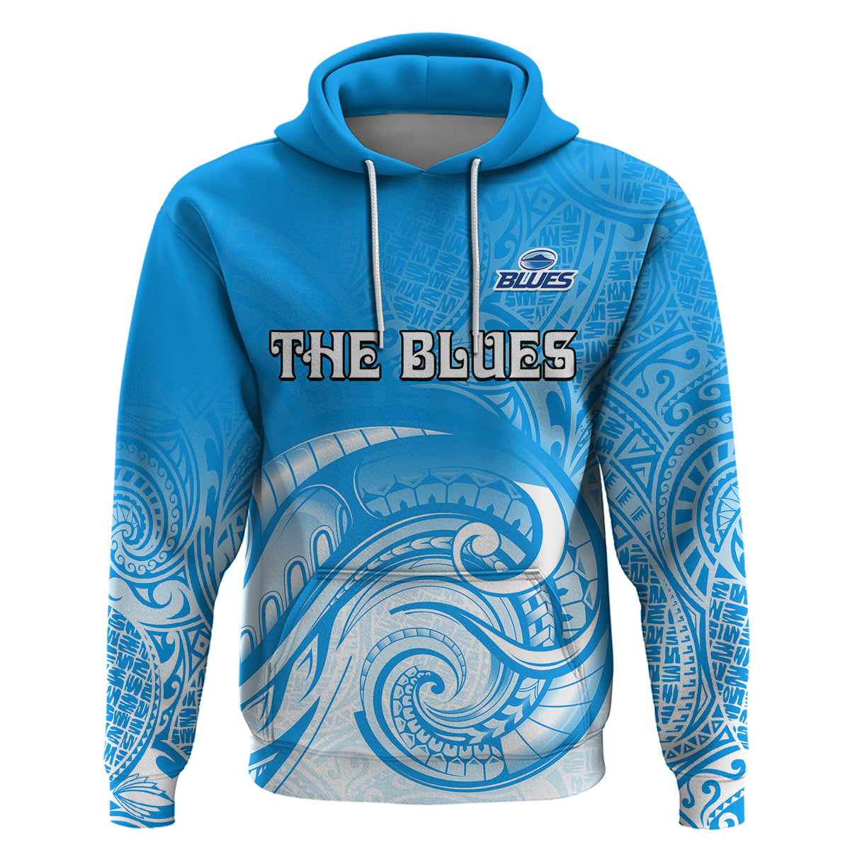 (Custom Text And Number) Super Blues Rugby Union Auckland Hoodie New Zealand Koru Maori LT9 - Vibe Hoodie Shop