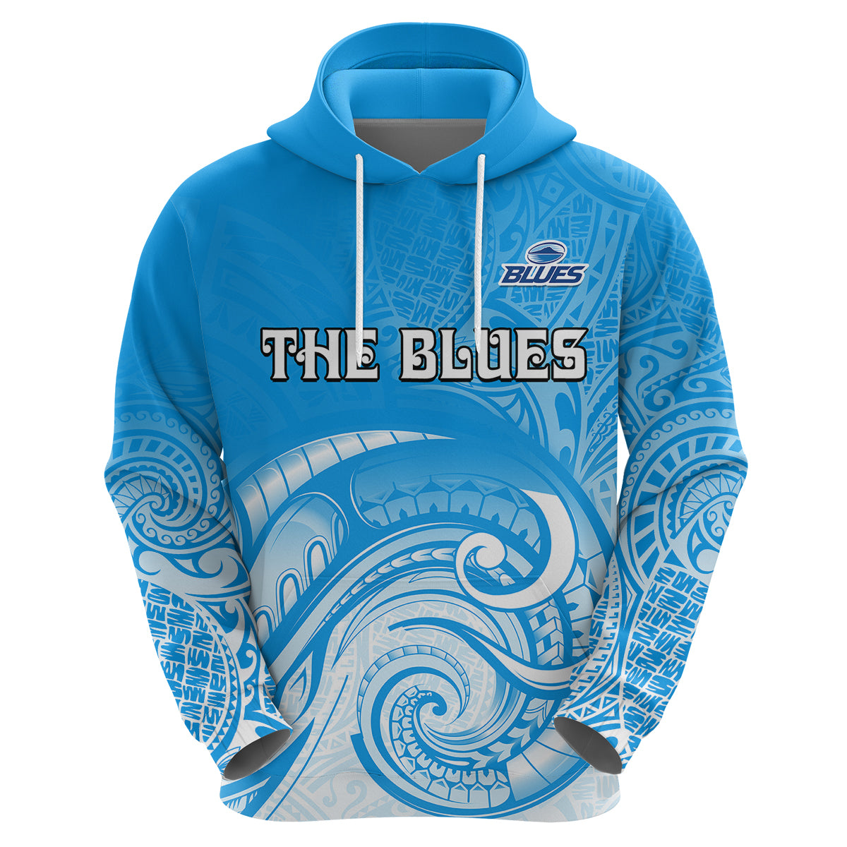 (Custom Text And Number) Super Blues Rugby Union Auckland Hoodie New Zealand Koru Maori LT9 - Vibe Hoodie Shop