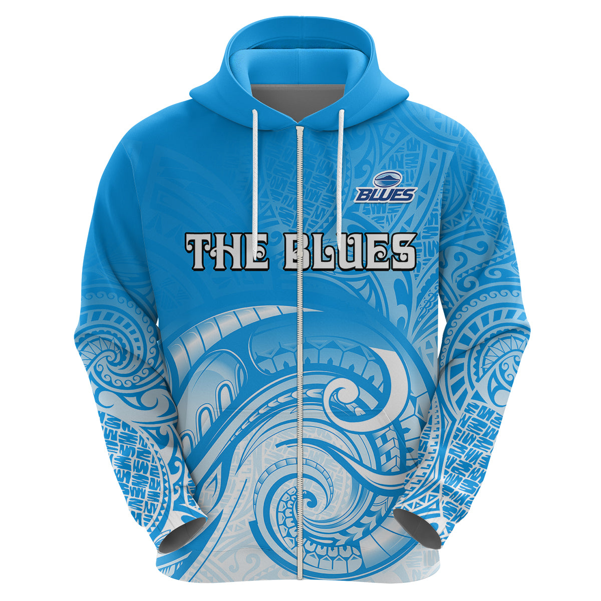 (Custom Text And Number) Super Blues Rugby Union Auckland Hoodie New Zealand Koru Maori LT9 - Vibe Hoodie Shop