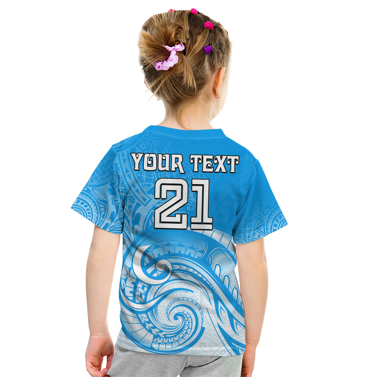 (Custom Text And Number) Super Blues Rugby Union Auckland Kid T Shirt New Zealand Koru Maori - Vibe Hoodie Shop