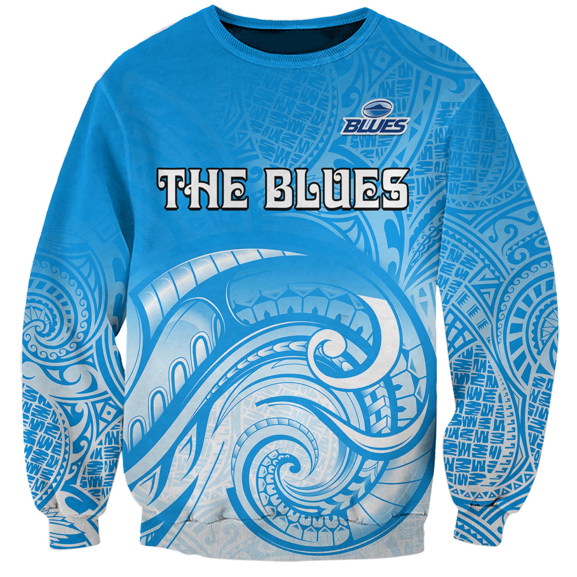 (Custom Text And Number) Super Blues Rugby Union Auckland Sweatshirt New Zealand Koru Maori - Vibe Hoodie Shop