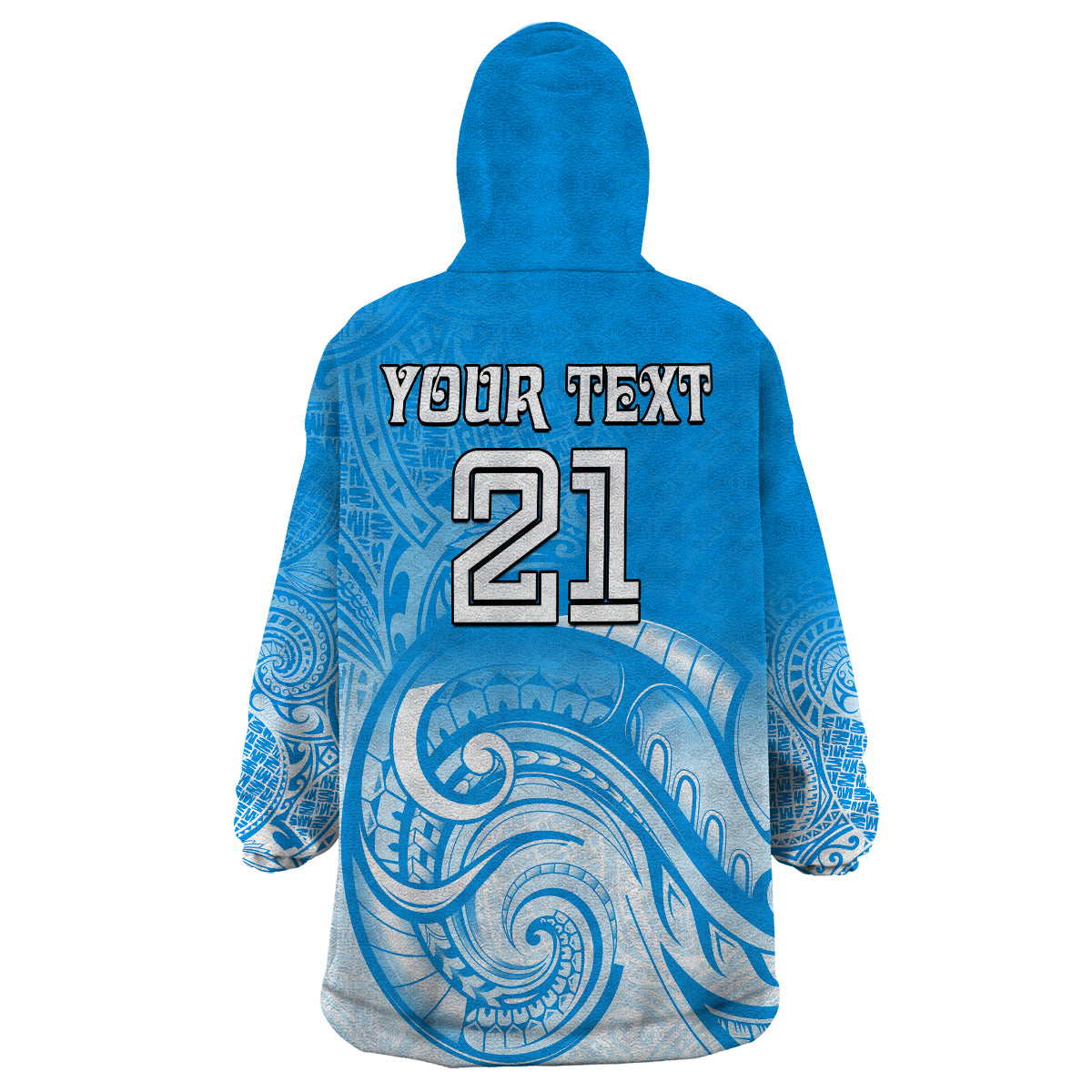 (Custom Text And Number) Super Blues Rugby Union Auckland Wearable Blanket Hoodie New Zealand Koru Maori - Vibe Hoodie Shop