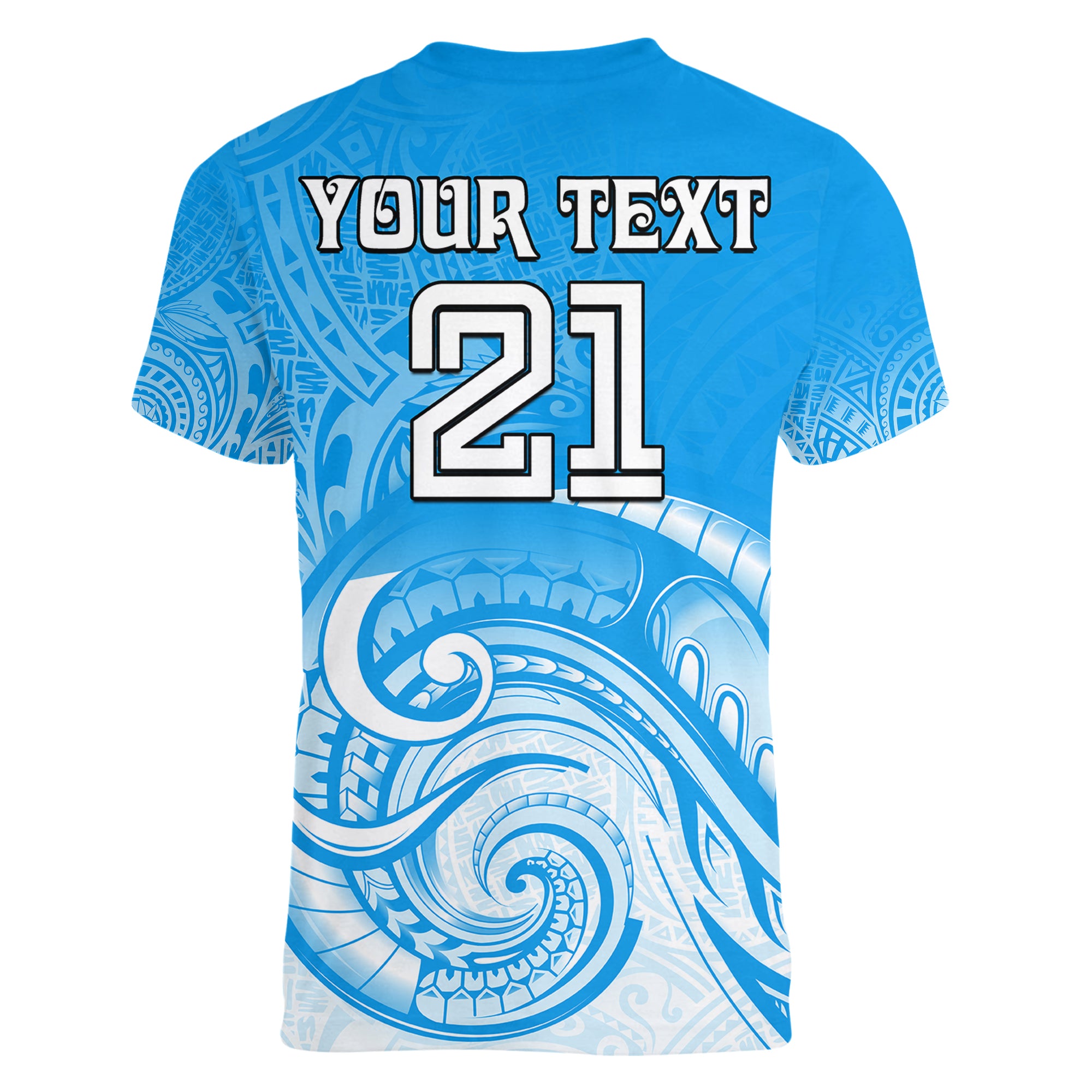 (Custom Text And Number) Super Blues Rugby Union Auckland Women V Neck T Shirt New Zealand Koru Maori - Vibe Hoodie Shop