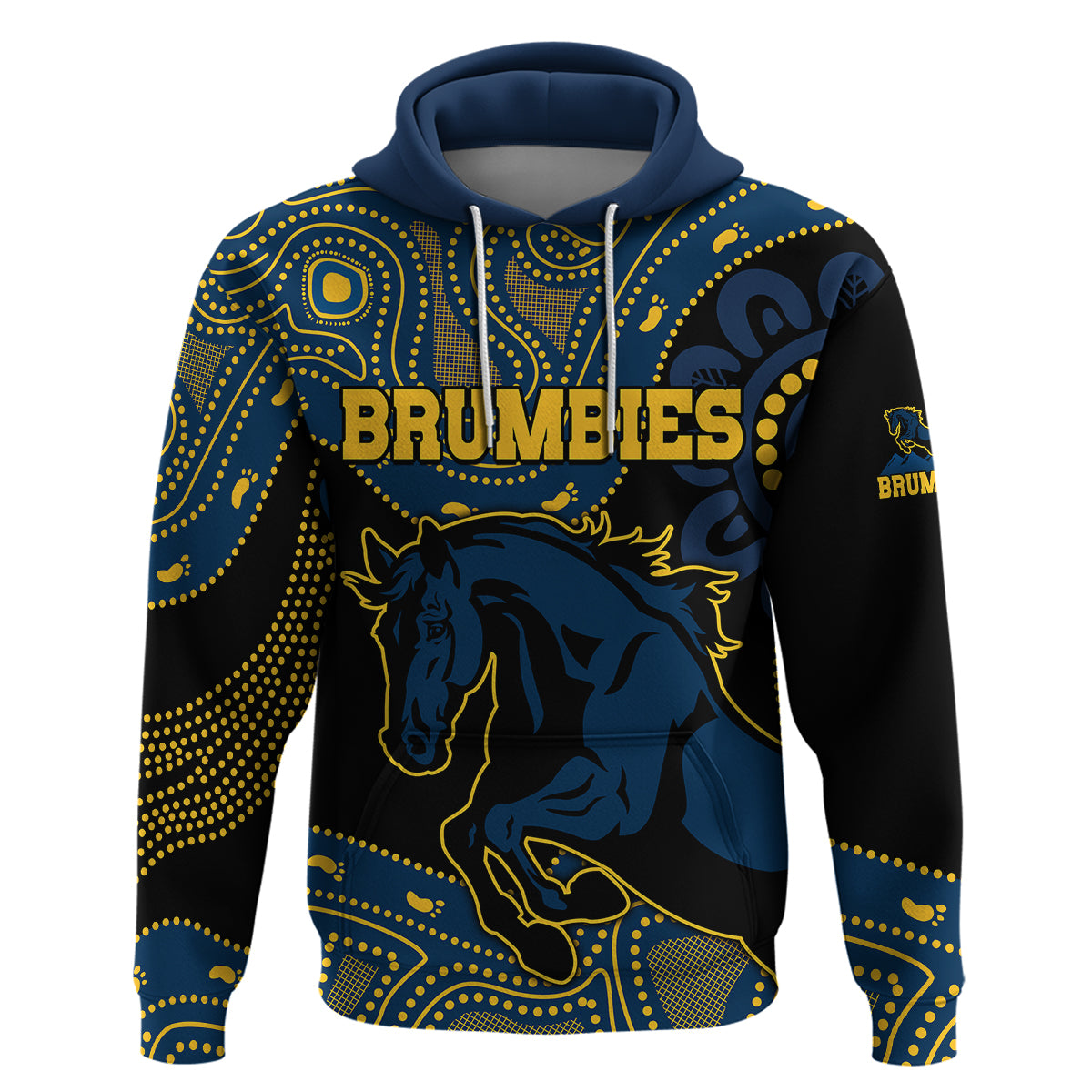 (Custom Text And Number) Brumbies Rugby Union Hoodie Australia indigenous Aboriginal LT9 - Vibe Hoodie Shop