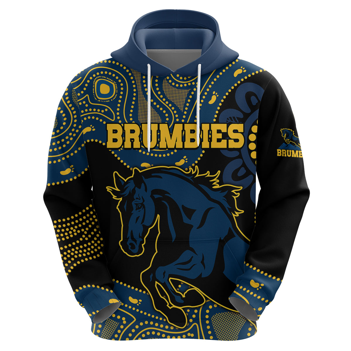 (Custom Text And Number) Brumbies Rugby Union Hoodie Australia indigenous Aboriginal LT9 - Vibe Hoodie Shop