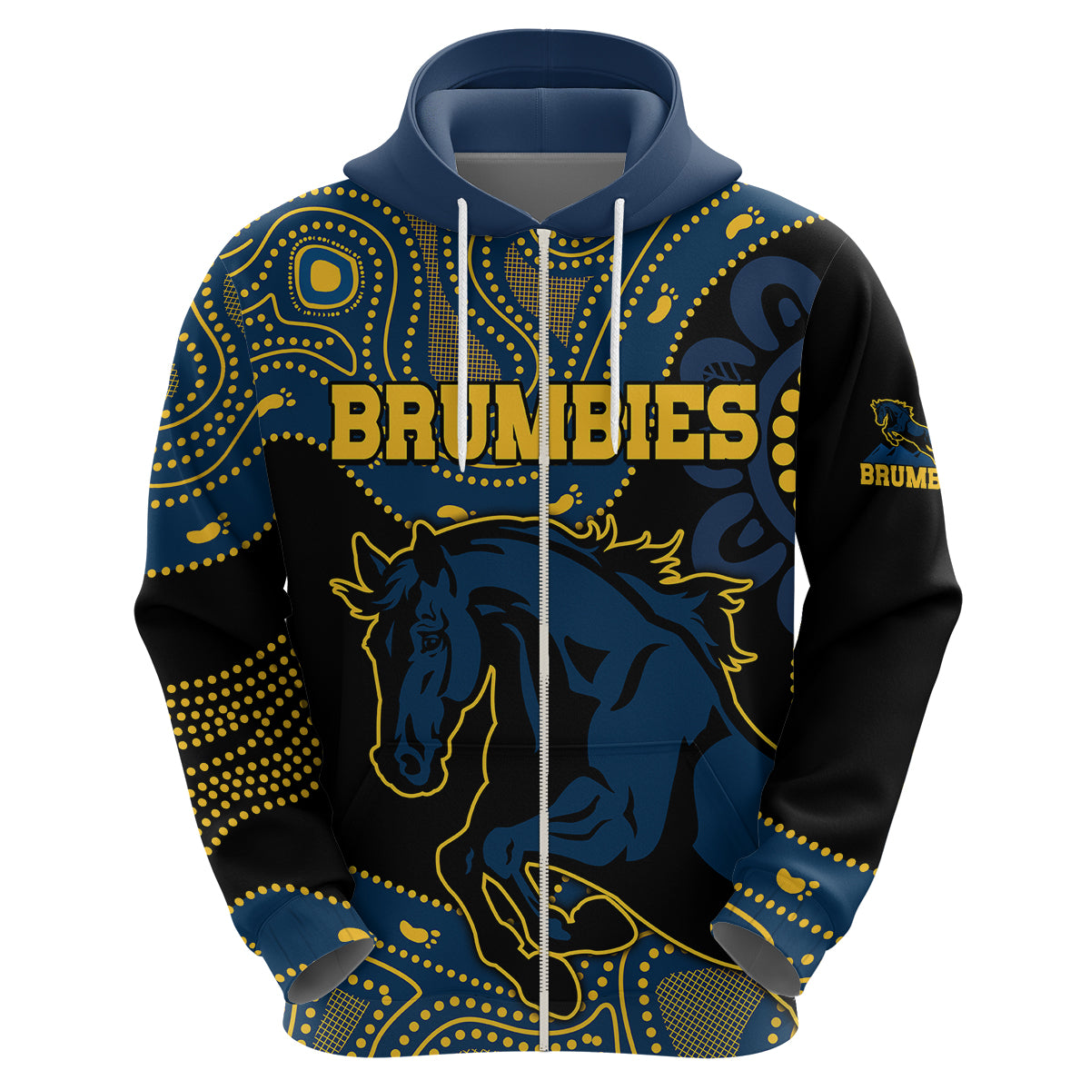 (Custom Text And Number) Brumbies Rugby Union Hoodie Australia indigenous Aboriginal LT9 - Vibe Hoodie Shop