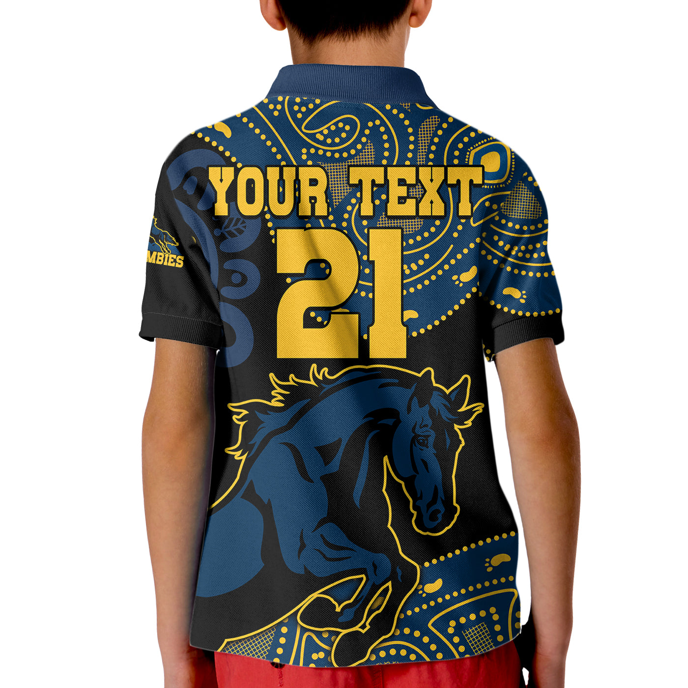 (Custom Text And Number) Brumbies Rugby Union Kid Polo Shirt Australia indigenous Aboriginal - Vibe Hoodie Shop