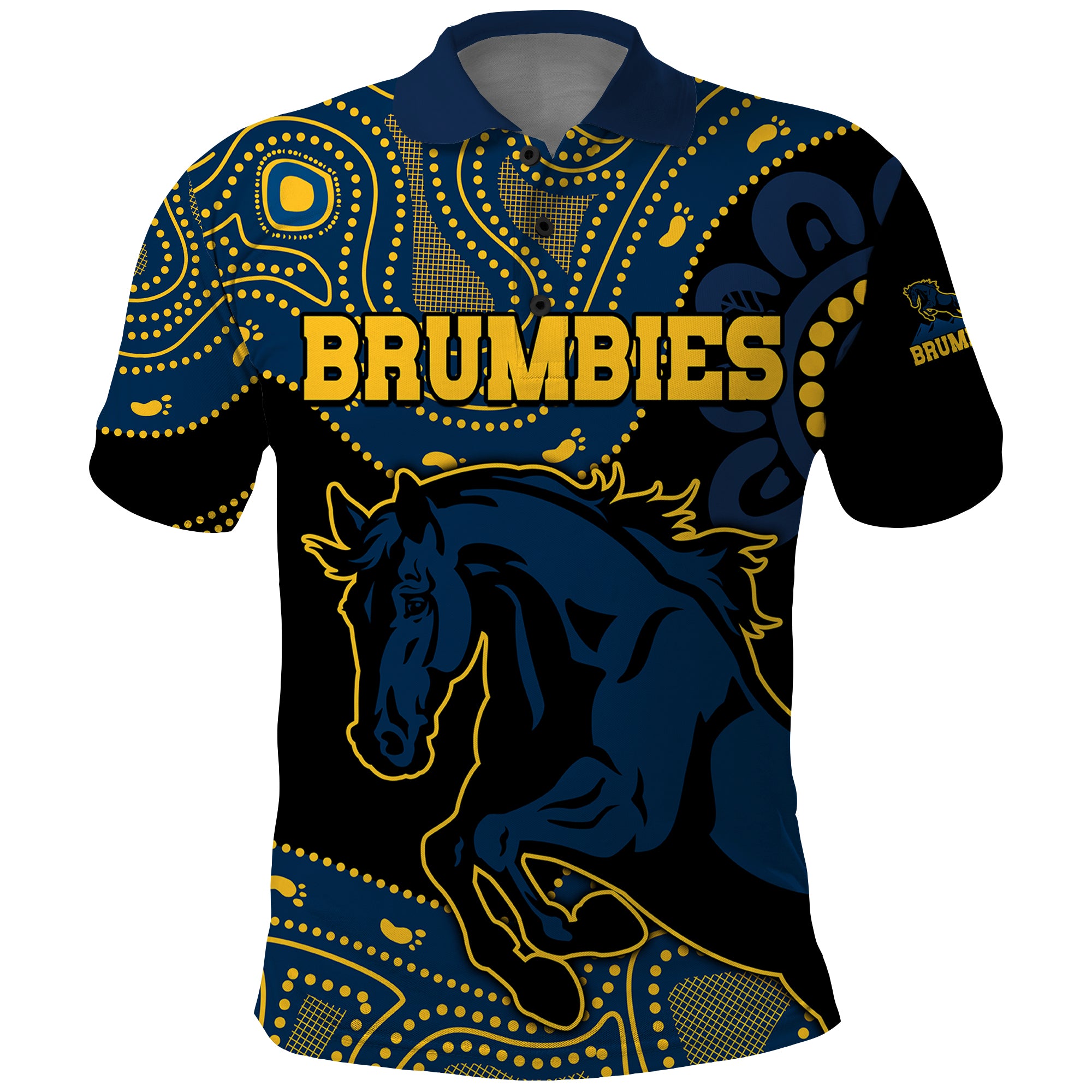 (Custom Text And Number) Brumbies Rugby Union Polo Shirt Australia indigenous Aboriginal LT9 - Vibe Hoodie Shop