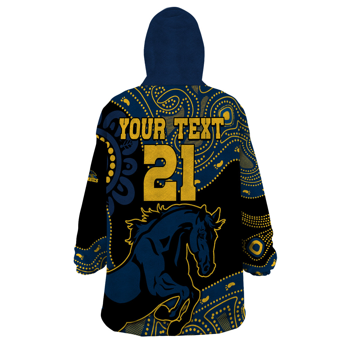 (Custom Text And Number) Brumbies Rugby Union Wearable Blanket Hoodie Australia indigenous Aboriginal - Vibe Hoodie Shop