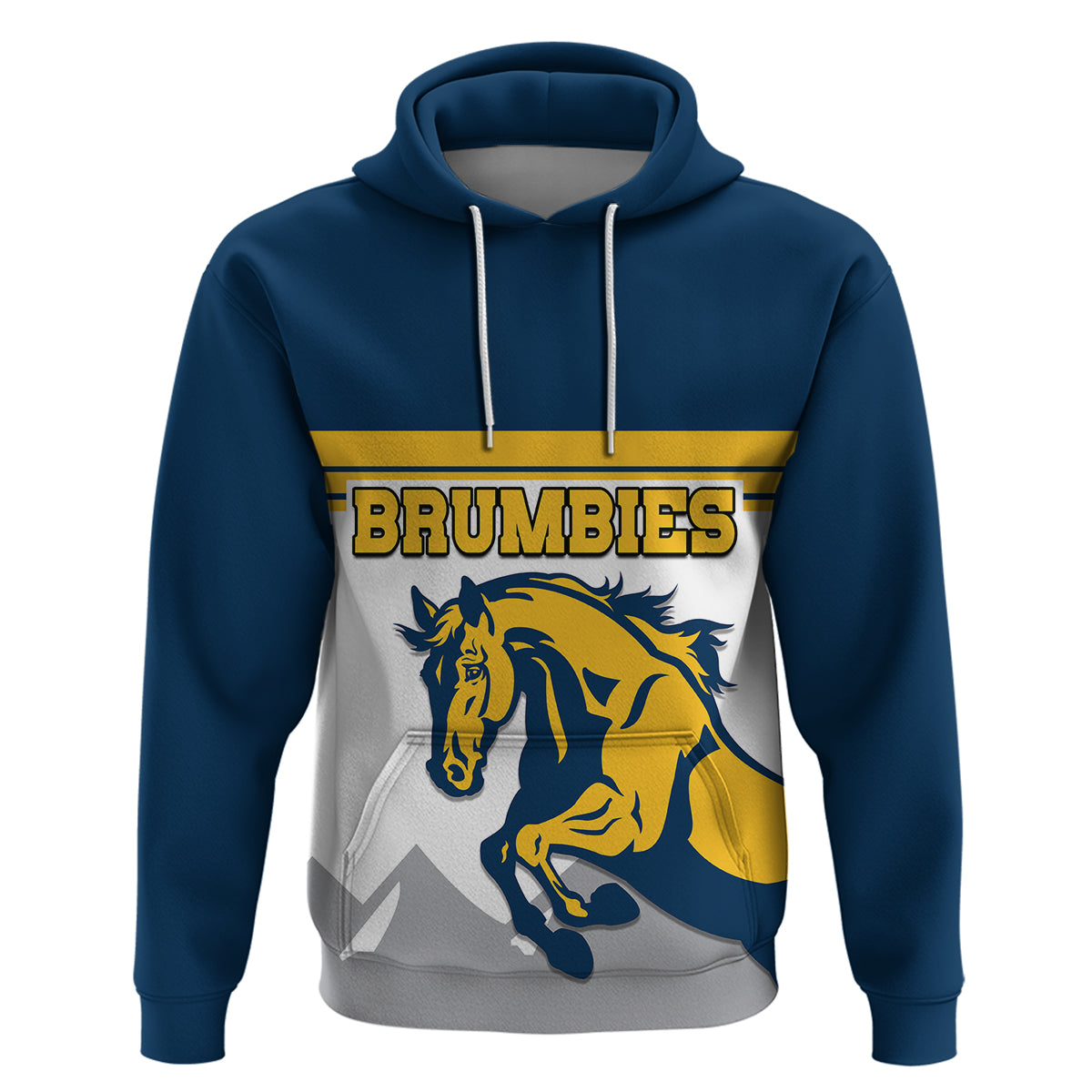 (Custom Text And Number) Brumbies Rugby Union Hoodie Australia Silhouettes Of Horses LT9 - Vibe Hoodie Shop