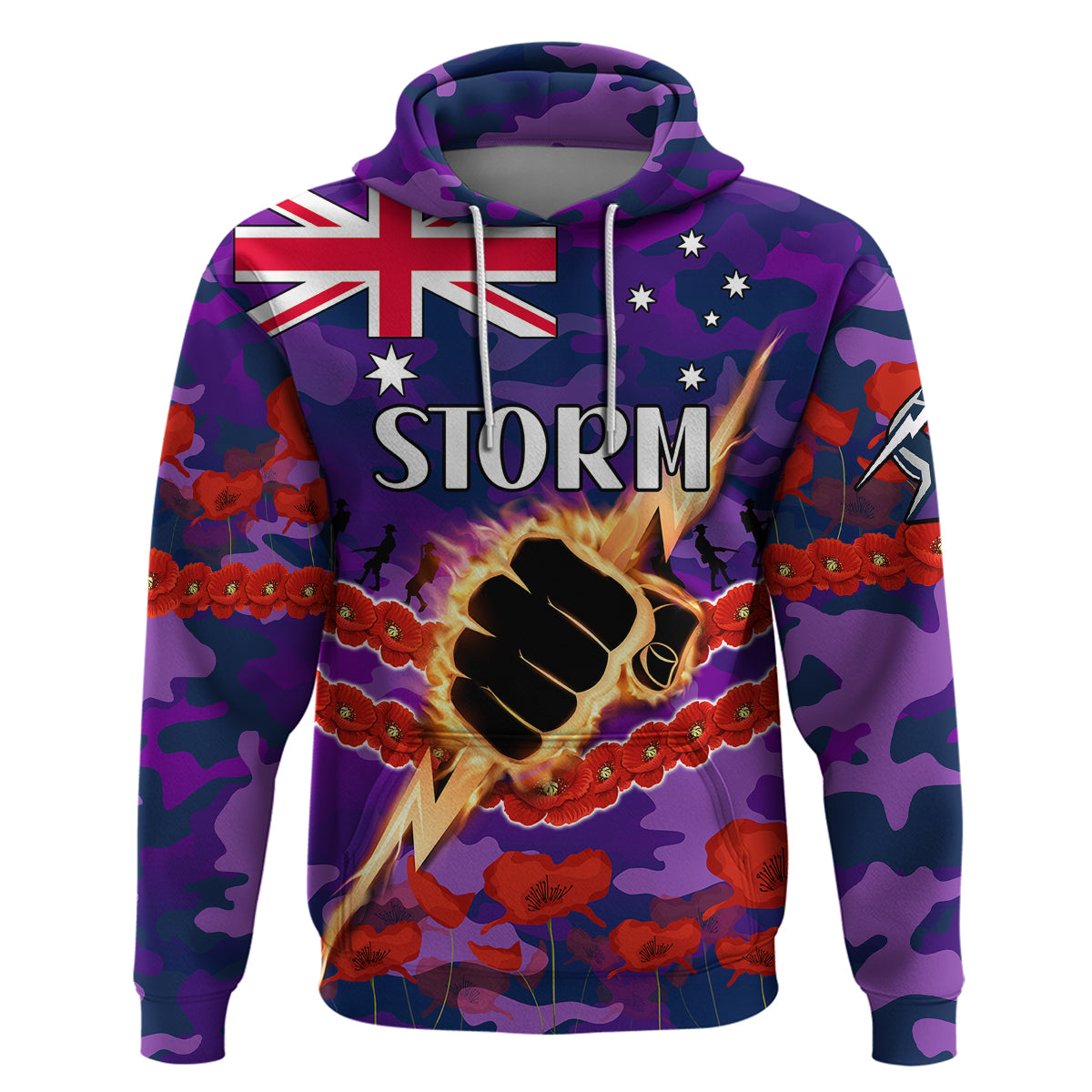 Storm Rugby ANZAC Hoodie Lest We Forget LT9 - Vibe Hoodie Shop