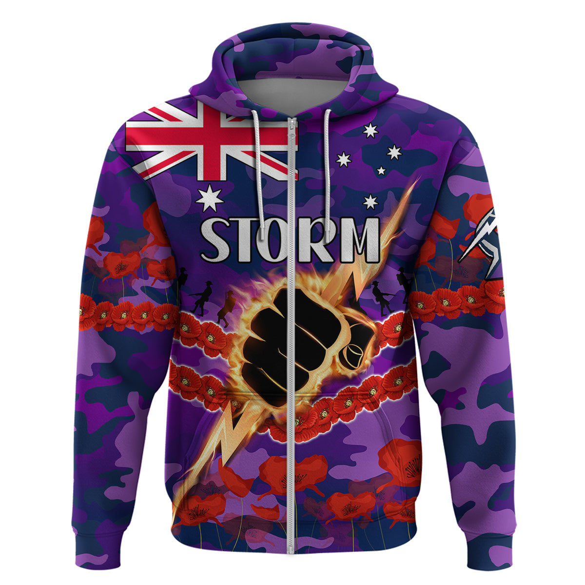 Storm Rugby ANZAC Hoodie Lest We Forget LT9 - Vibe Hoodie Shop