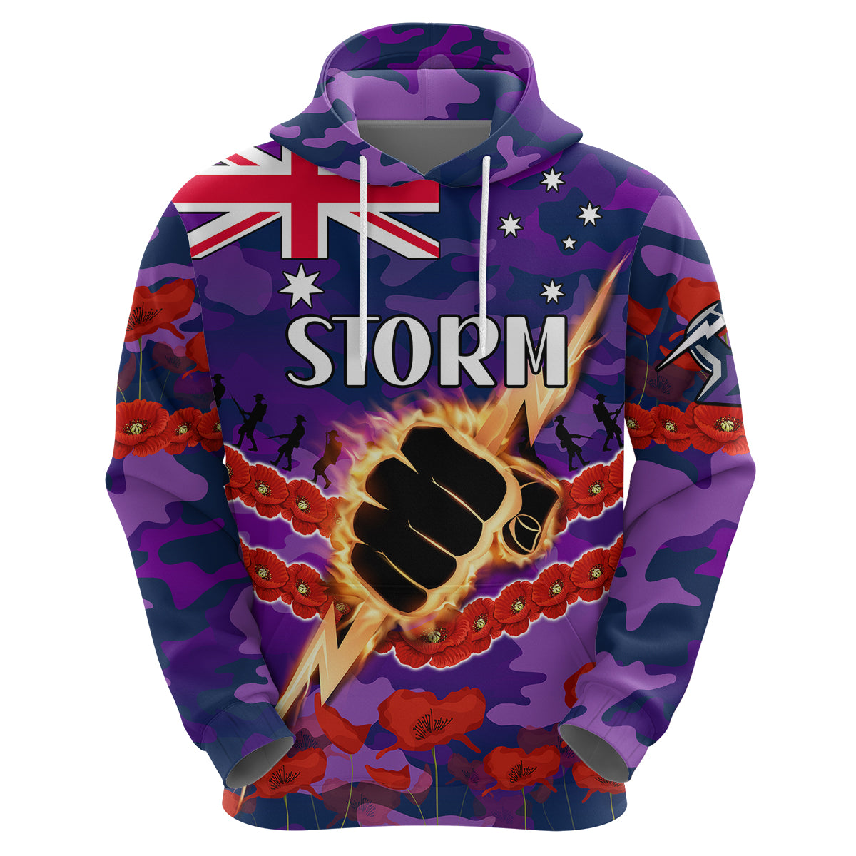 Storm Rugby ANZAC Hoodie Lest We Forget LT9 - Vibe Hoodie Shop