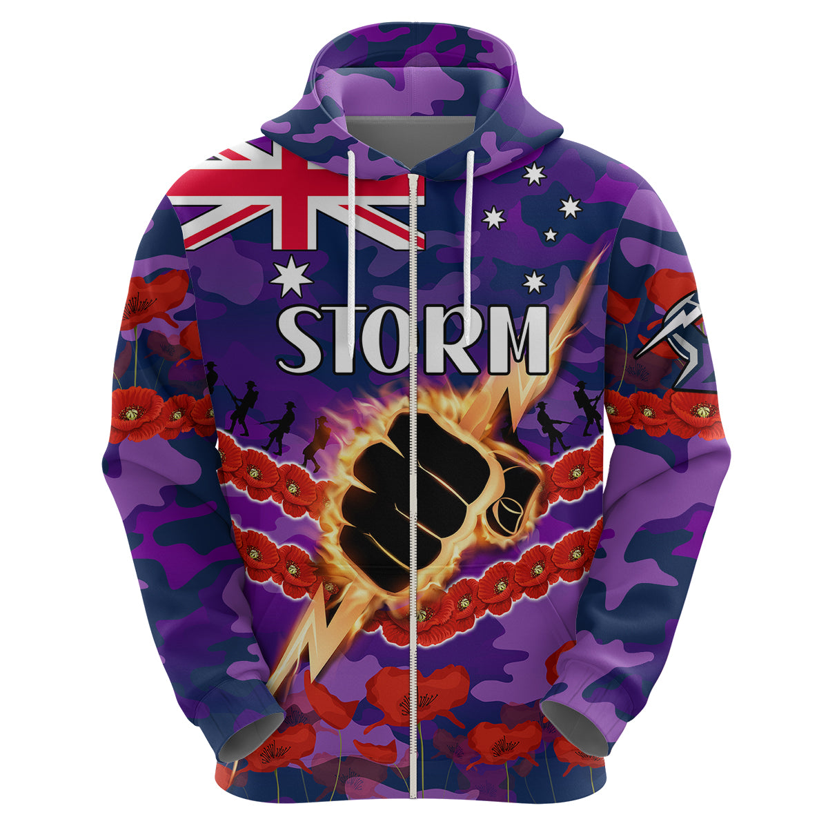 Storm Rugby ANZAC Hoodie Lest We Forget LT9 - Vibe Hoodie Shop