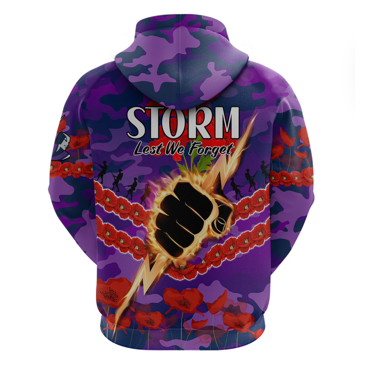 Storm Rugby ANZAC Hoodie Lest We Forget LT9 - Vibe Hoodie Shop
