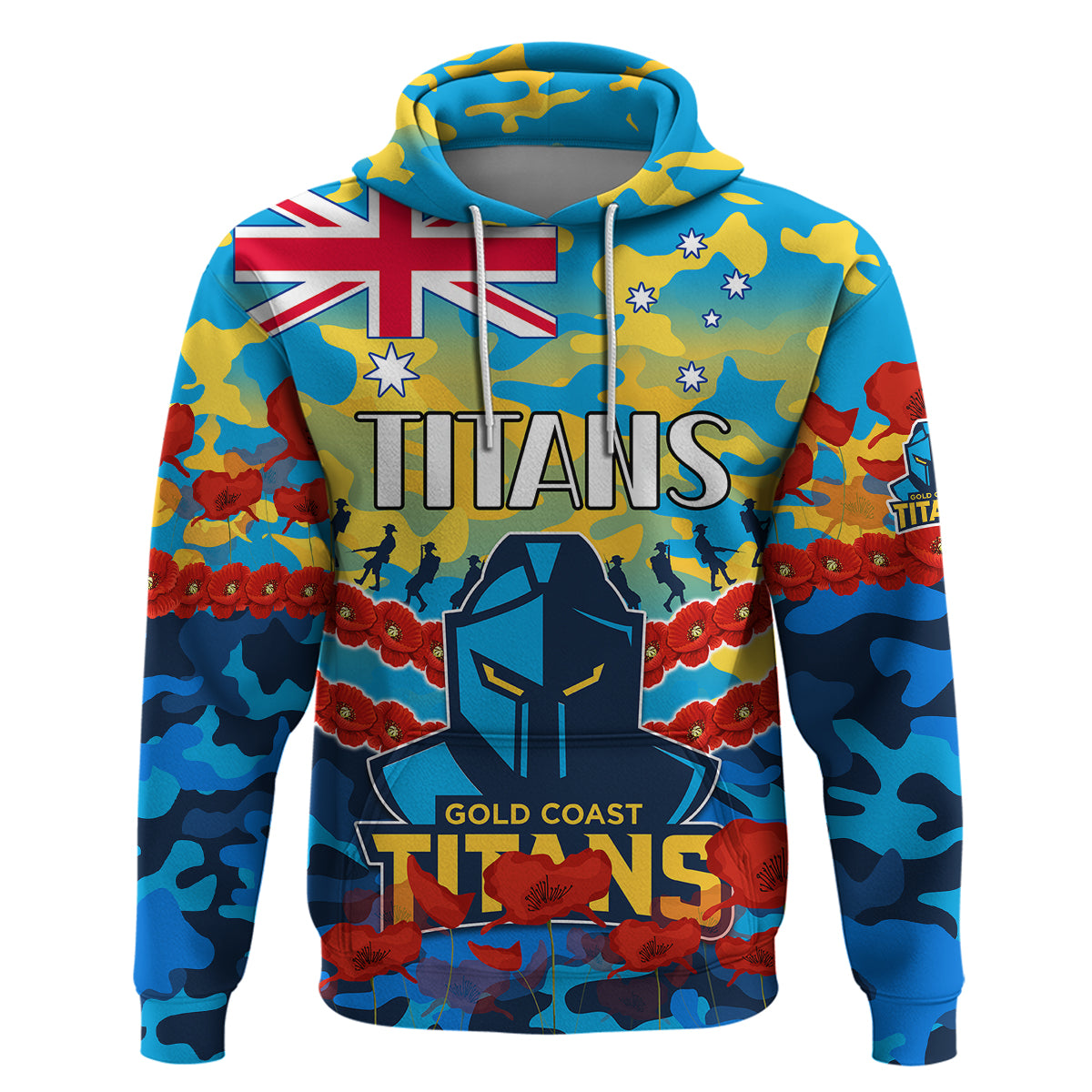 Titans Rugby ANZAC Hoodie Lest We Forget LT9 - Vibe Hoodie Shop