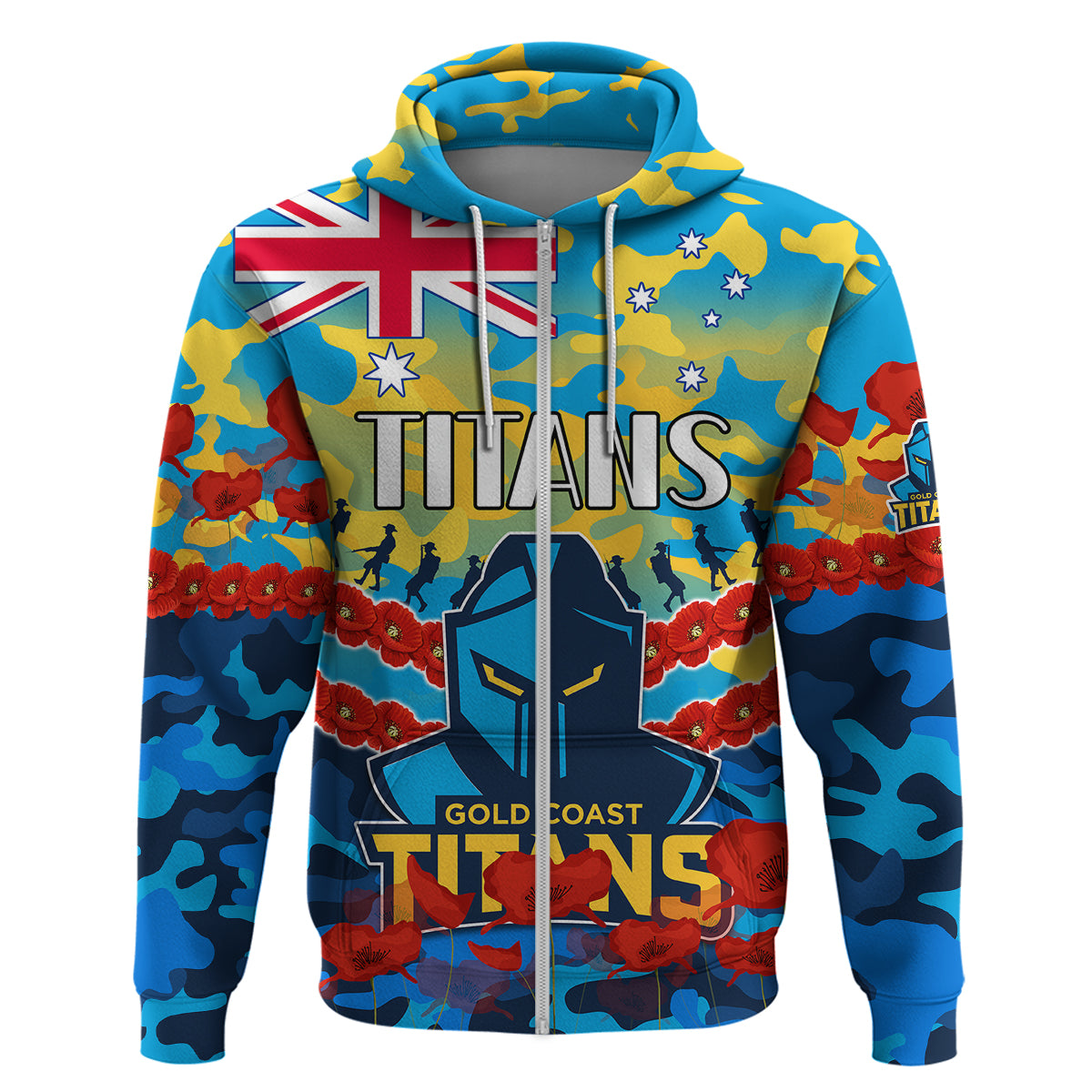 Titans Rugby ANZAC Hoodie Lest We Forget LT9 - Vibe Hoodie Shop