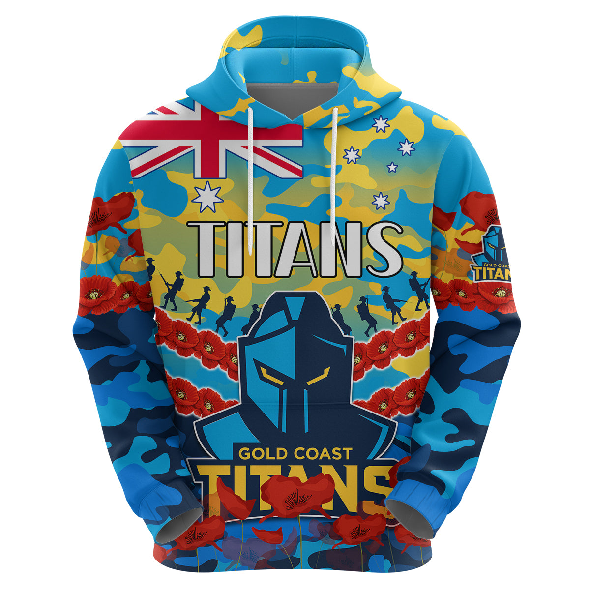 Titans Rugby ANZAC Hoodie Lest We Forget LT9 - Vibe Hoodie Shop