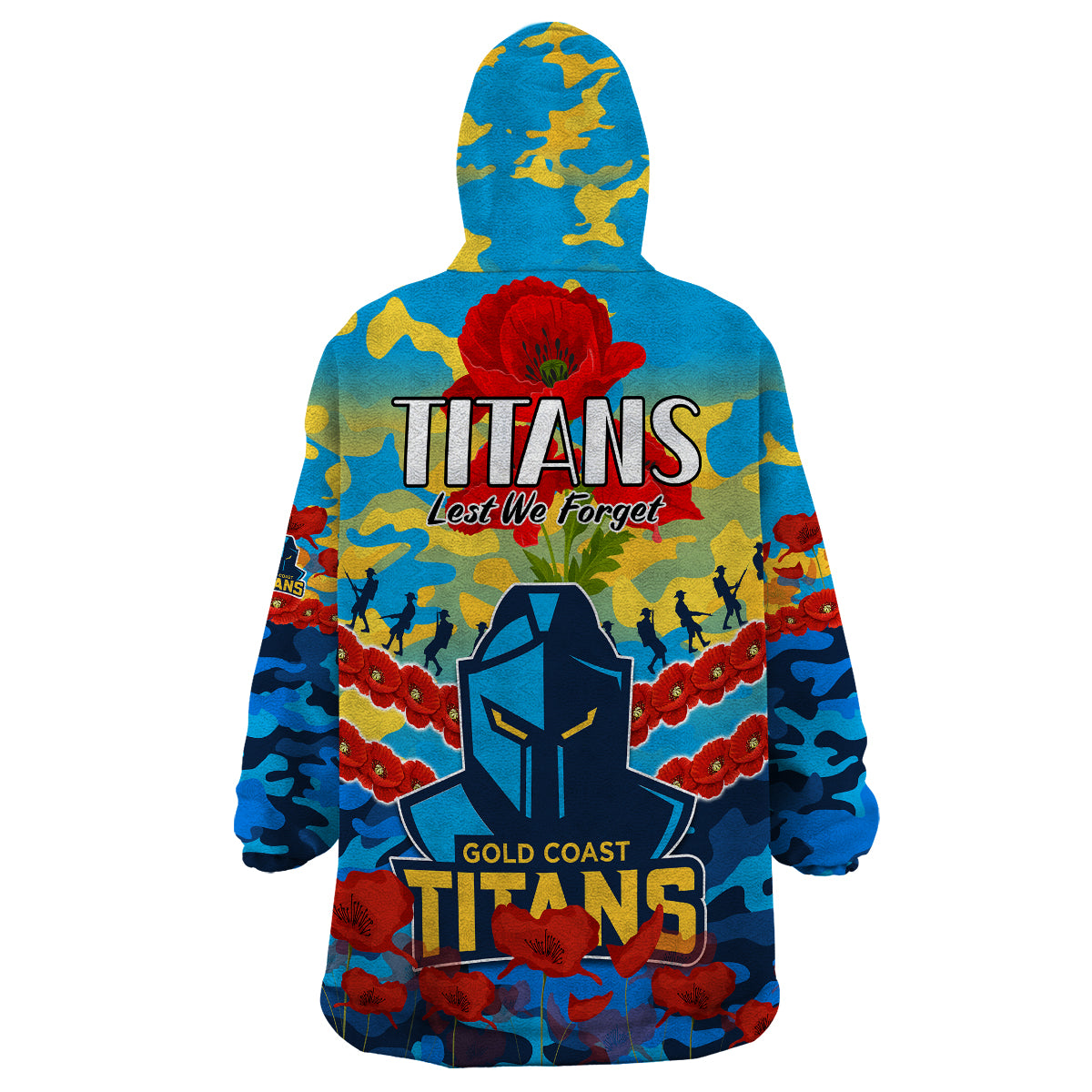 Titans Rugby ANZAC Wearable Blanket Hoodie Lest We Forget - Vibe Hoodie Shop