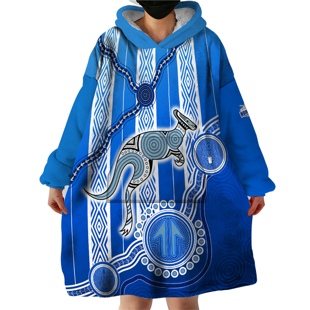 Kangaroos Indigenous Wearable Blanket Hoodie North Melbourne Football - Vibe Hoodie Shop