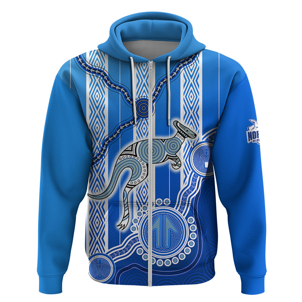 (Custom Text And Number) Kangaroos Indigenous Hoodie North Melbourne Football LT9 - Vibe Hoodie Shop