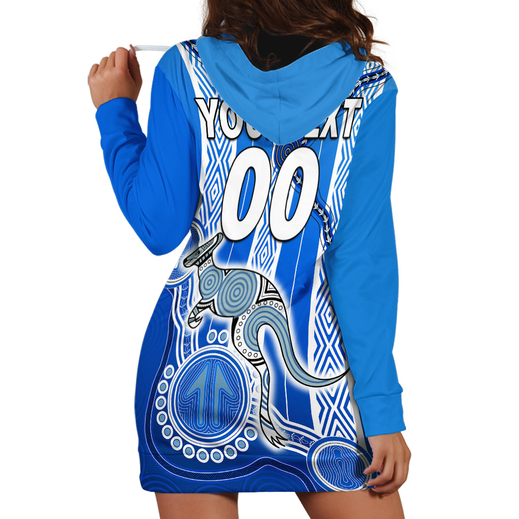 (Custom Text And Number) Kangaroos Indigenous Hoodie Dress North Melbourne Football - Vibe Hoodie Shop