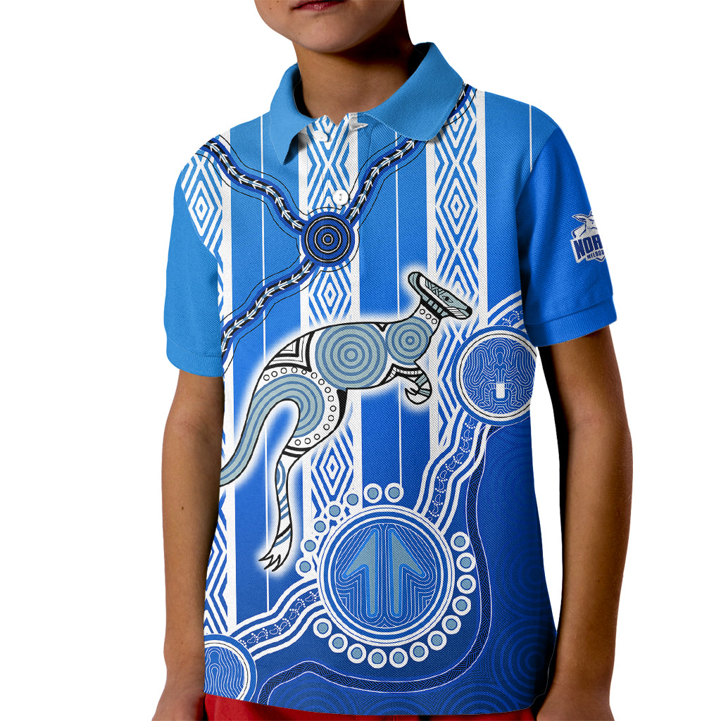 (Custom Text And Number) Kangaroos Indigenous Kid Polo Shirt North Melbourne Football - Vibe Hoodie Shop