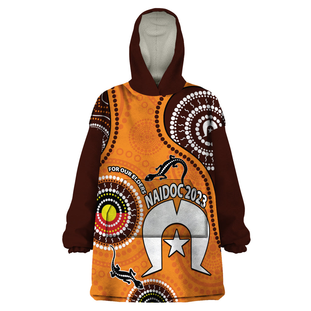 2023 NAIDOC Week Wearable Blanket Hoodie Lizard Aboriginal - Vibe Hoodie Shop