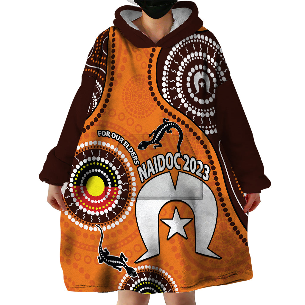 2023 NAIDOC Week Wearable Blanket Hoodie Lizard Aboriginal - Vibe Hoodie Shop